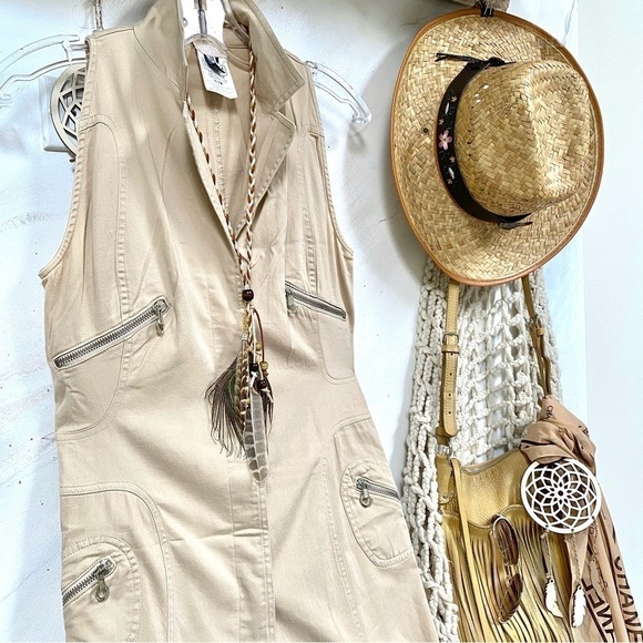 VERSACE safari Versus collection dress/long vest vintage YTK RETRO VIBE - Picture 4 of 16